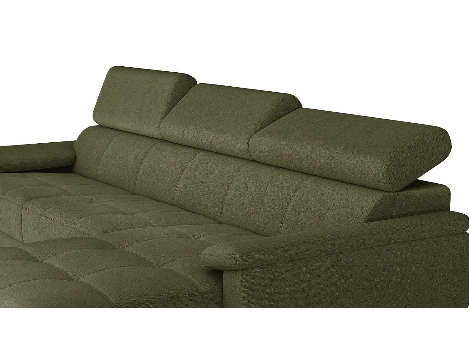 TAUNUS Ecksofa 4-Sitzer rechts mit verstellbare Kopfstützen, grün