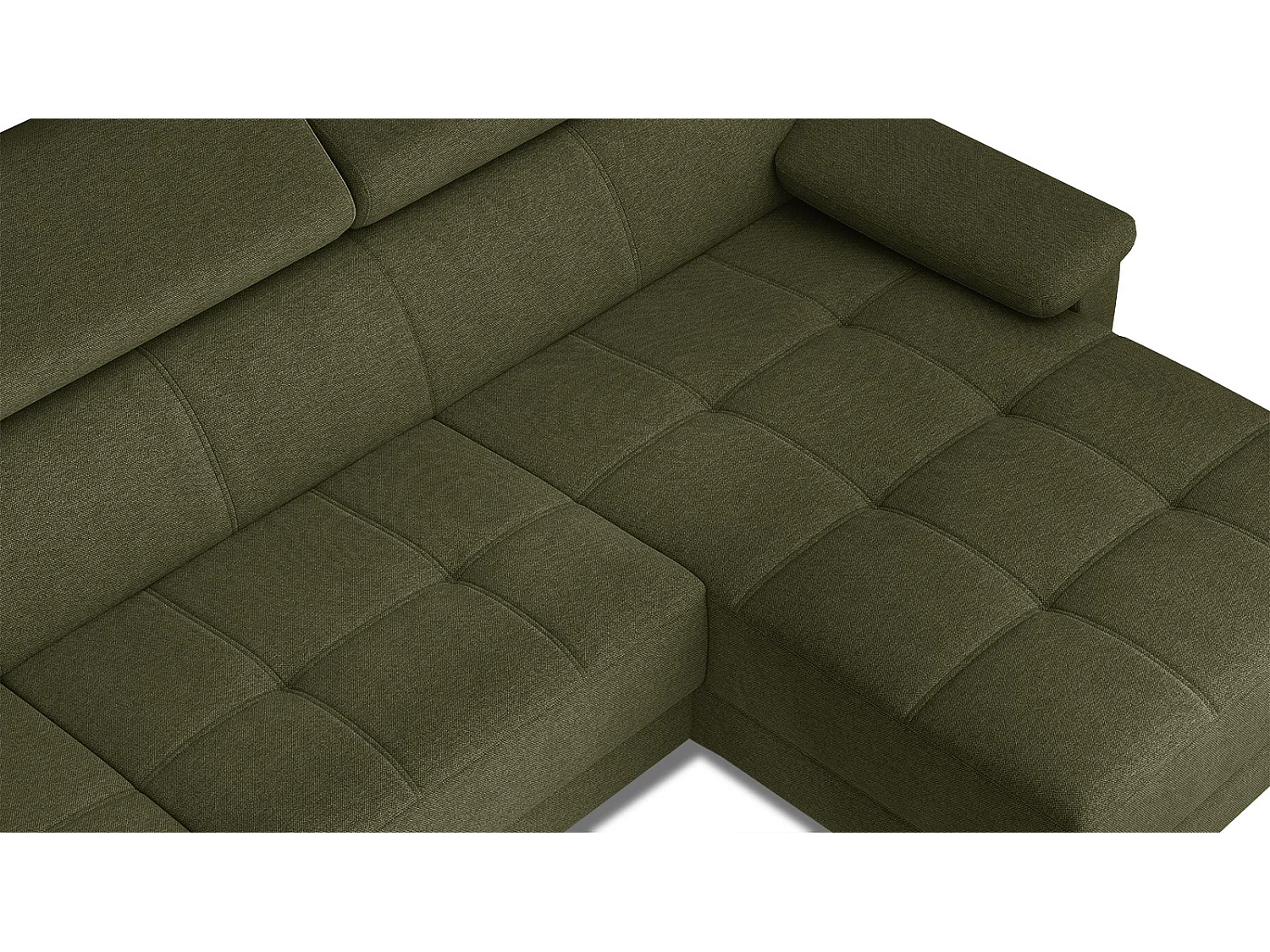 TAUNUS Ecksofa 4-Sitzer rechts mit verstellbare Kopfstützen, grün