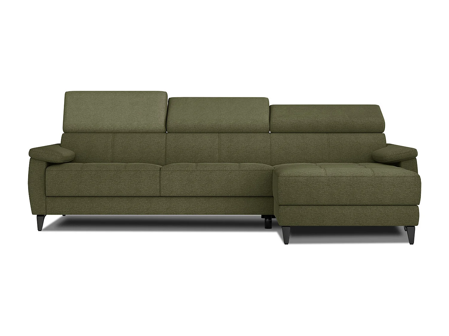 TAUNUS Ecksofa 4-Sitzer rechts mit verstellbare Kopfstützen, grün