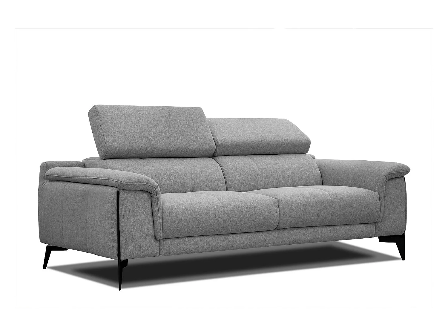 Canapé XXL droit 3 places tissu gris MATERA