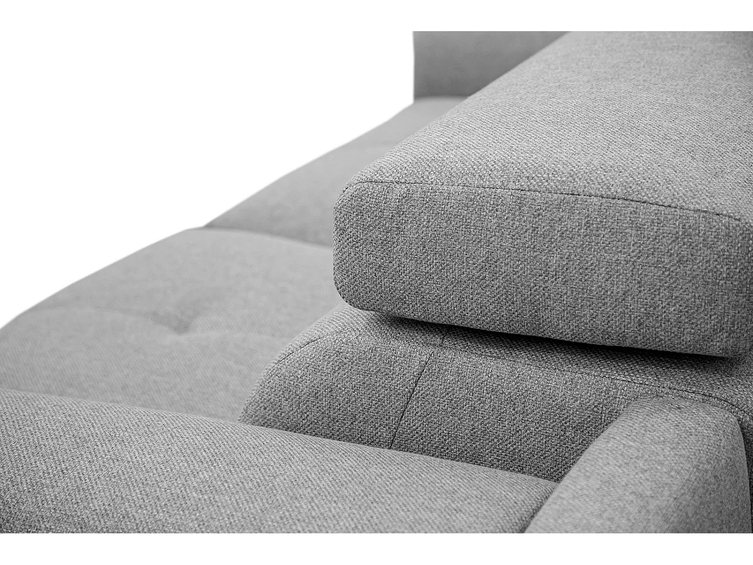 MATERA Sofa 3-Sitzer mit verstellbare Kopfstützen, grau