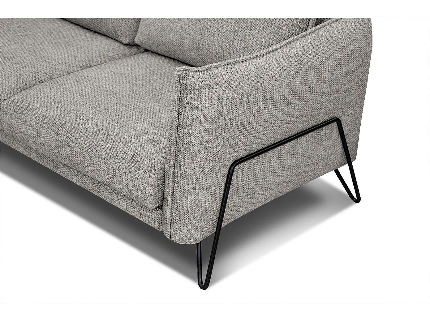 Canapé d'angle droit 4 places tissu taupe HOSTEN