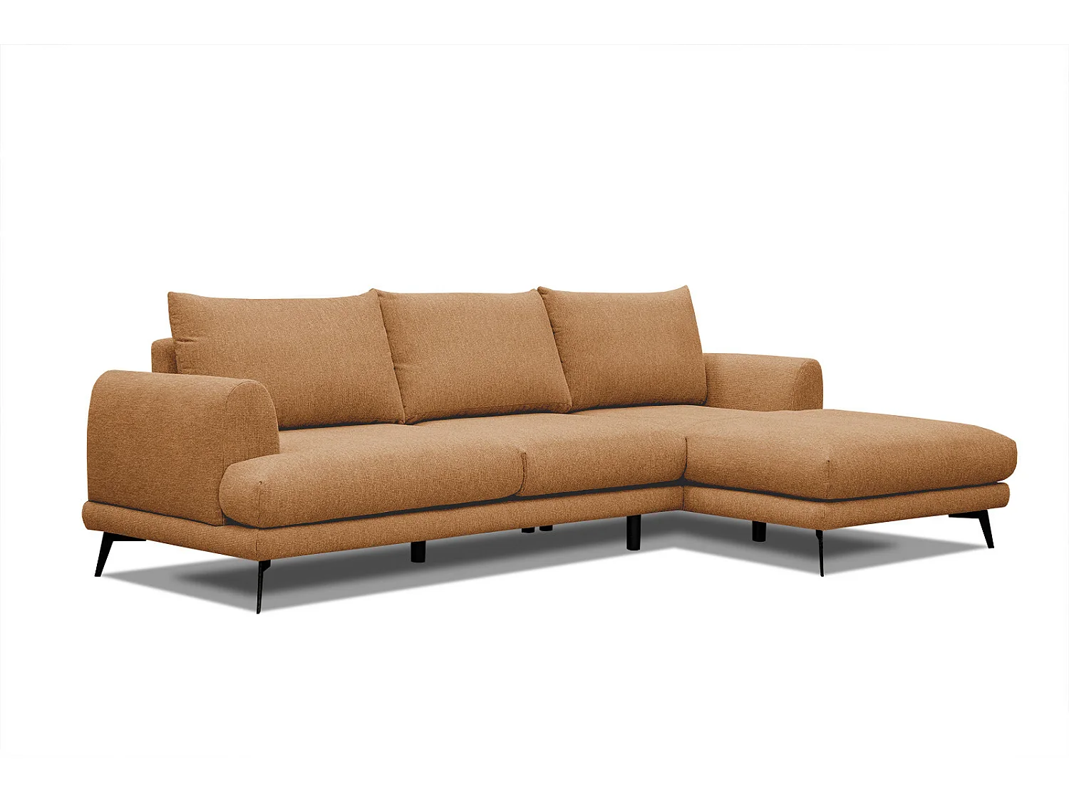 ADRIA Ecksofa 4-Sitzer rechts, orange