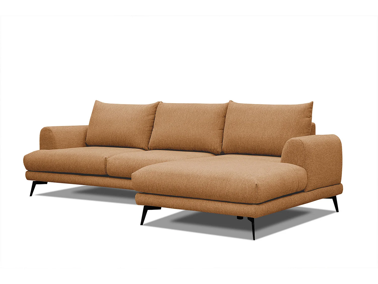 ADRIA Ecksofa 4-Sitzer rechts, orange