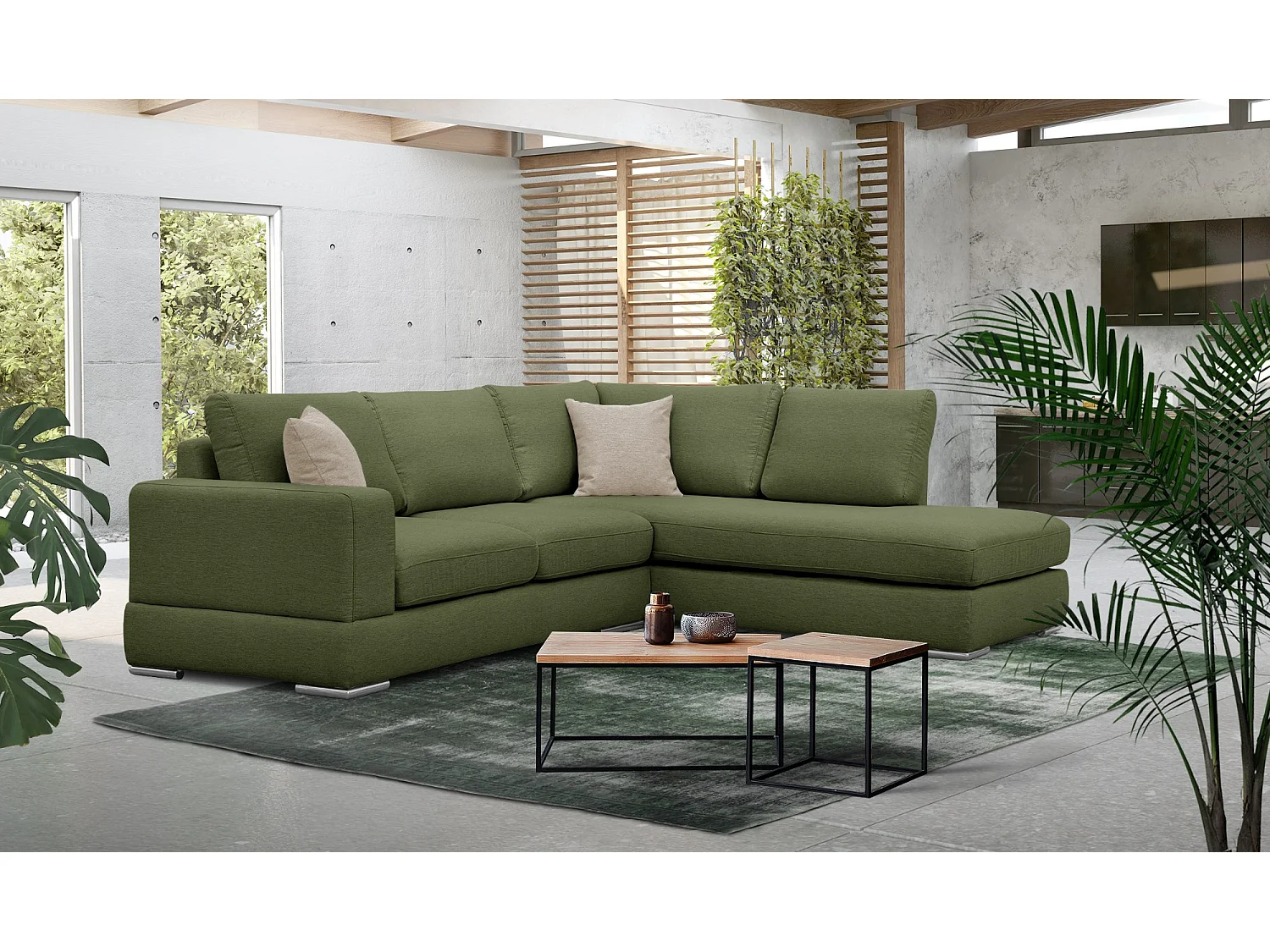 OTTO Ecksofa 5-Sitzer links, grün