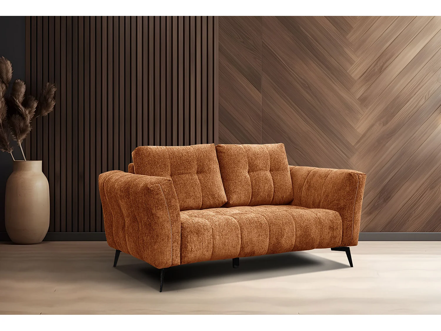 KALMER Sofa 2-Sitzer, dunkelorange