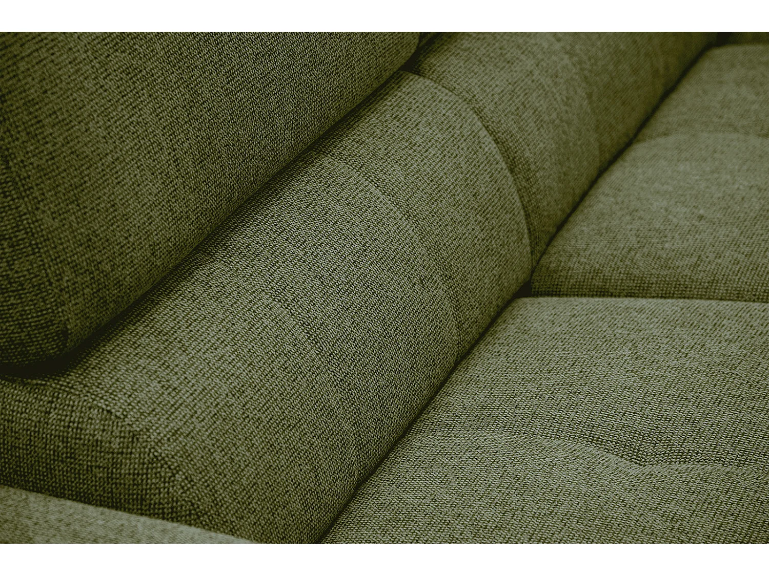 Canapé d'angle droit 5 places tissu vert foncé - Fiero