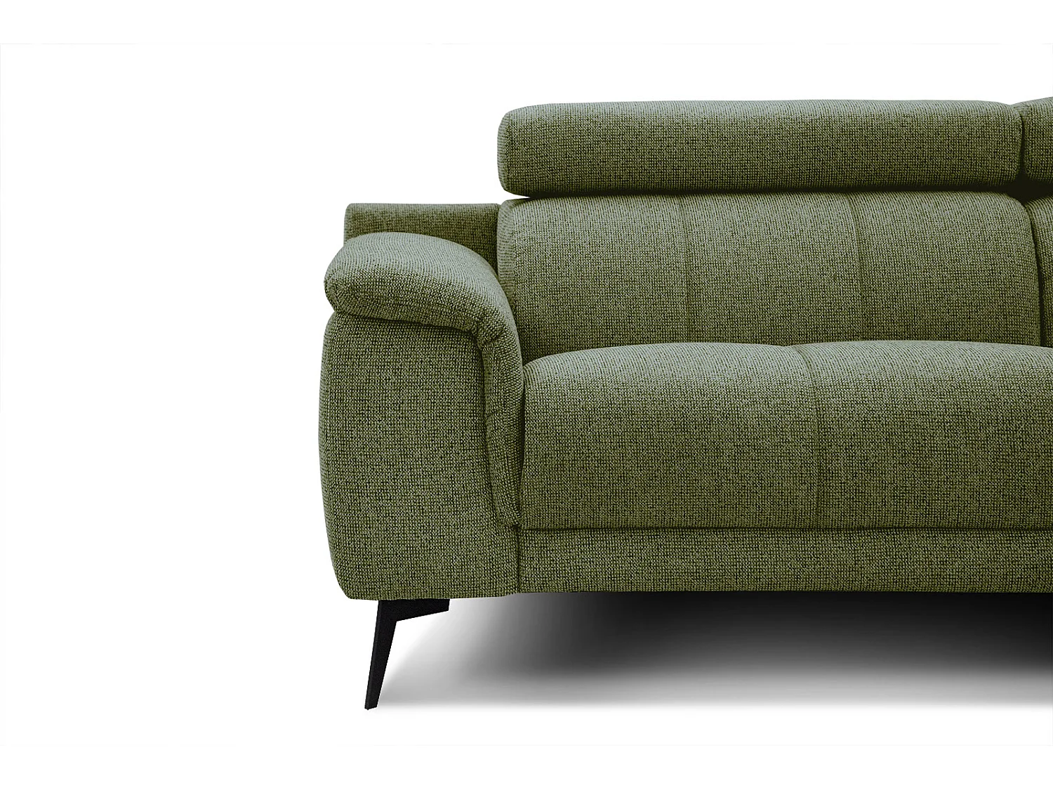 Canapé d'angle droit 5 places tissu vert foncé - Fiero