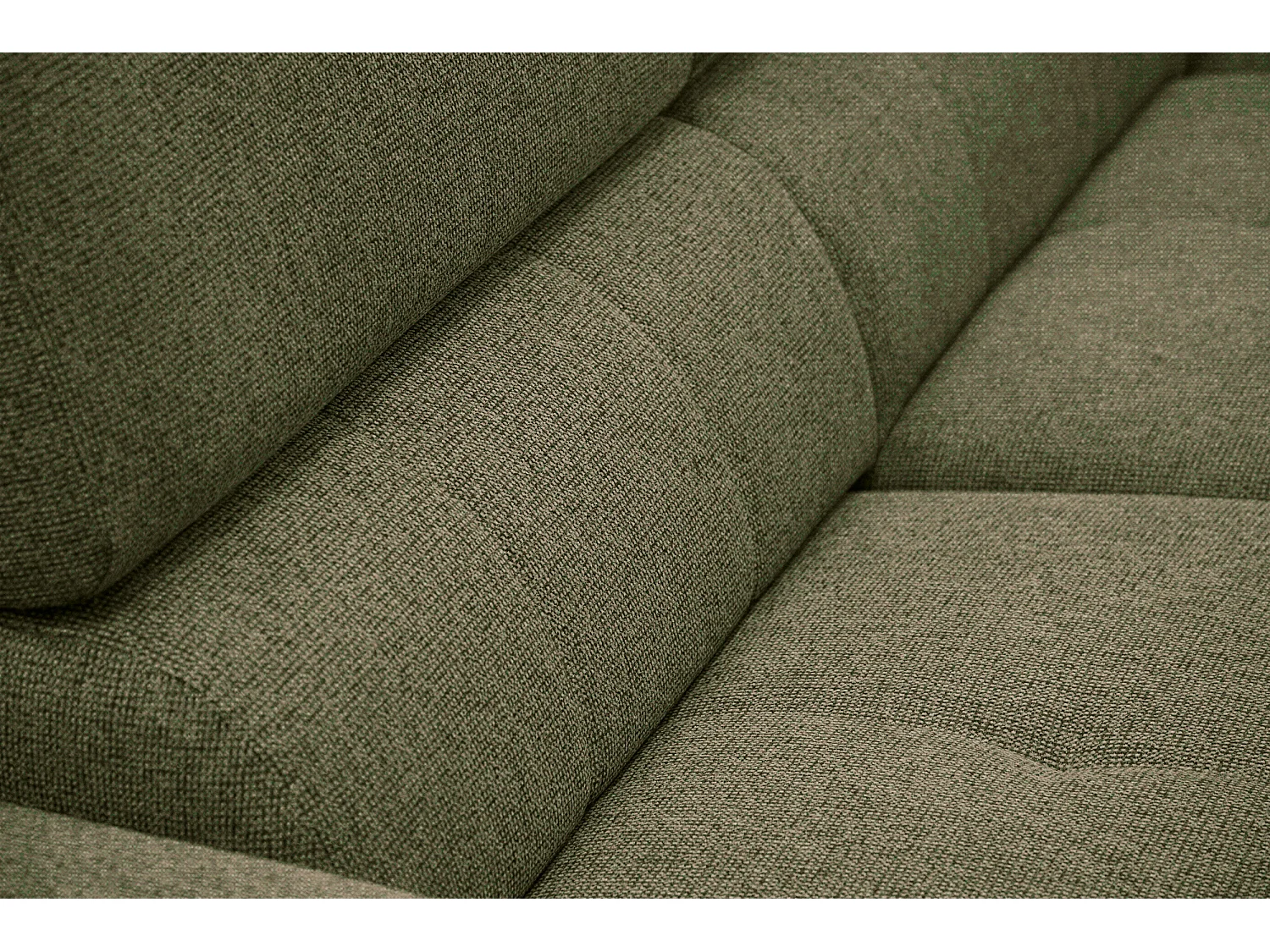 Canapé d'angle droit 5 places tissu vert foncé - Fiero