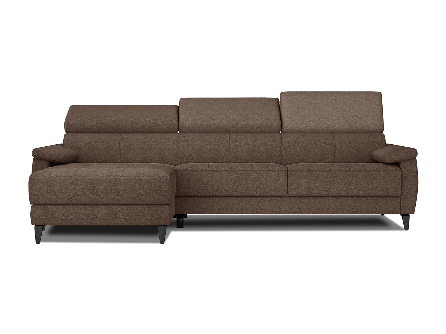 TAUNUS Ecksofa 4-Sitzer links mit verstellbare Kopfstützen, braun