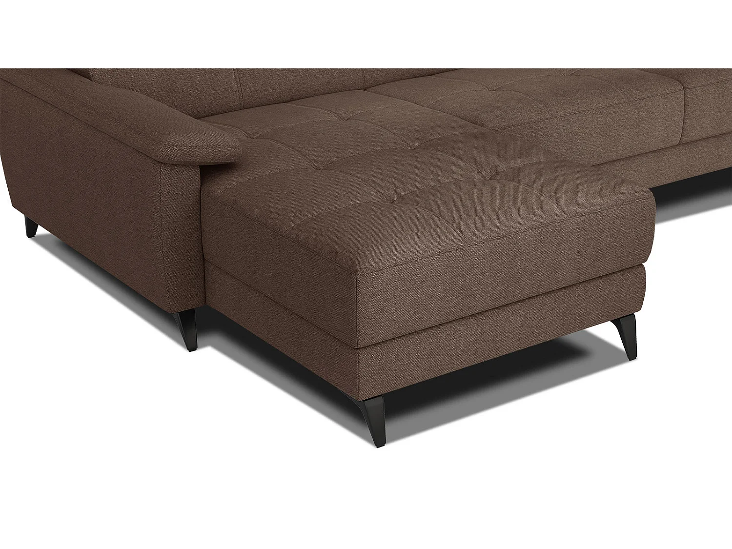 TAUNUS Ecksofa 4-Sitzer links mit verstellbare Kopfstützen, braun