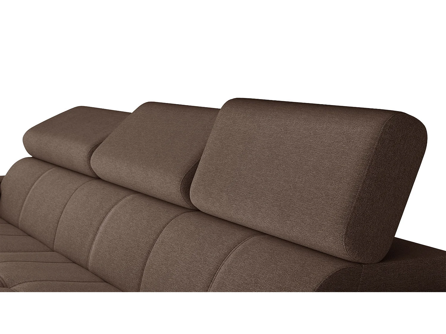 TAUNUS Ecksofa 4-Sitzer links mit verstellbare Kopfstützen, braun