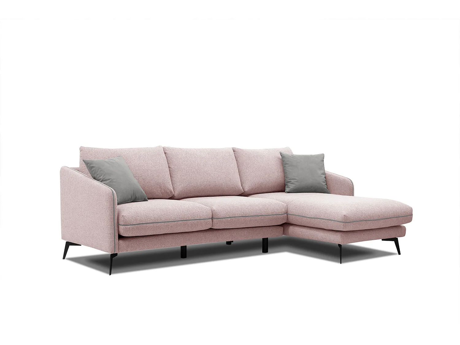 SOGEL Ecksofa 4-Sitzer rechts, rosé