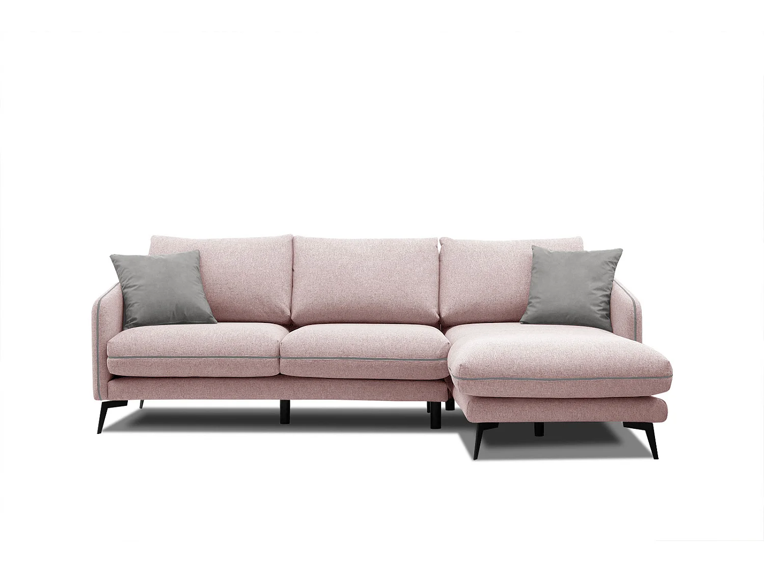 SOGEL Ecksofa 4-Sitzer rechts, rosé