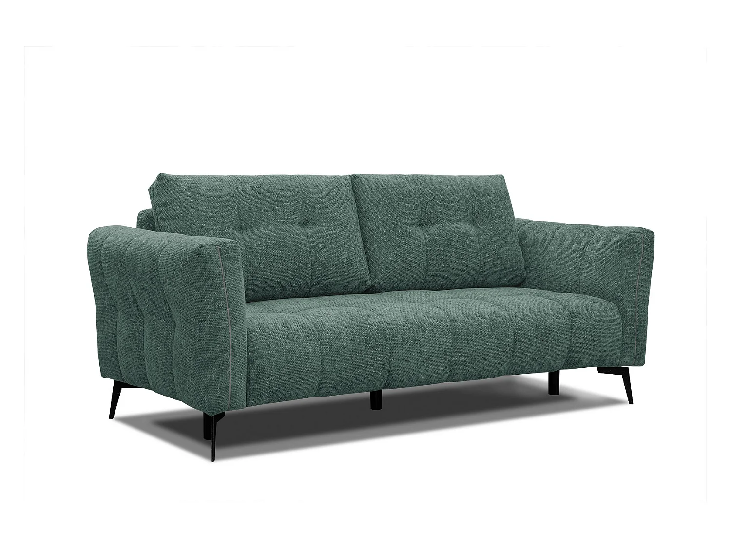 Canapé droit 3 places tissu vert foncé - Kalmer