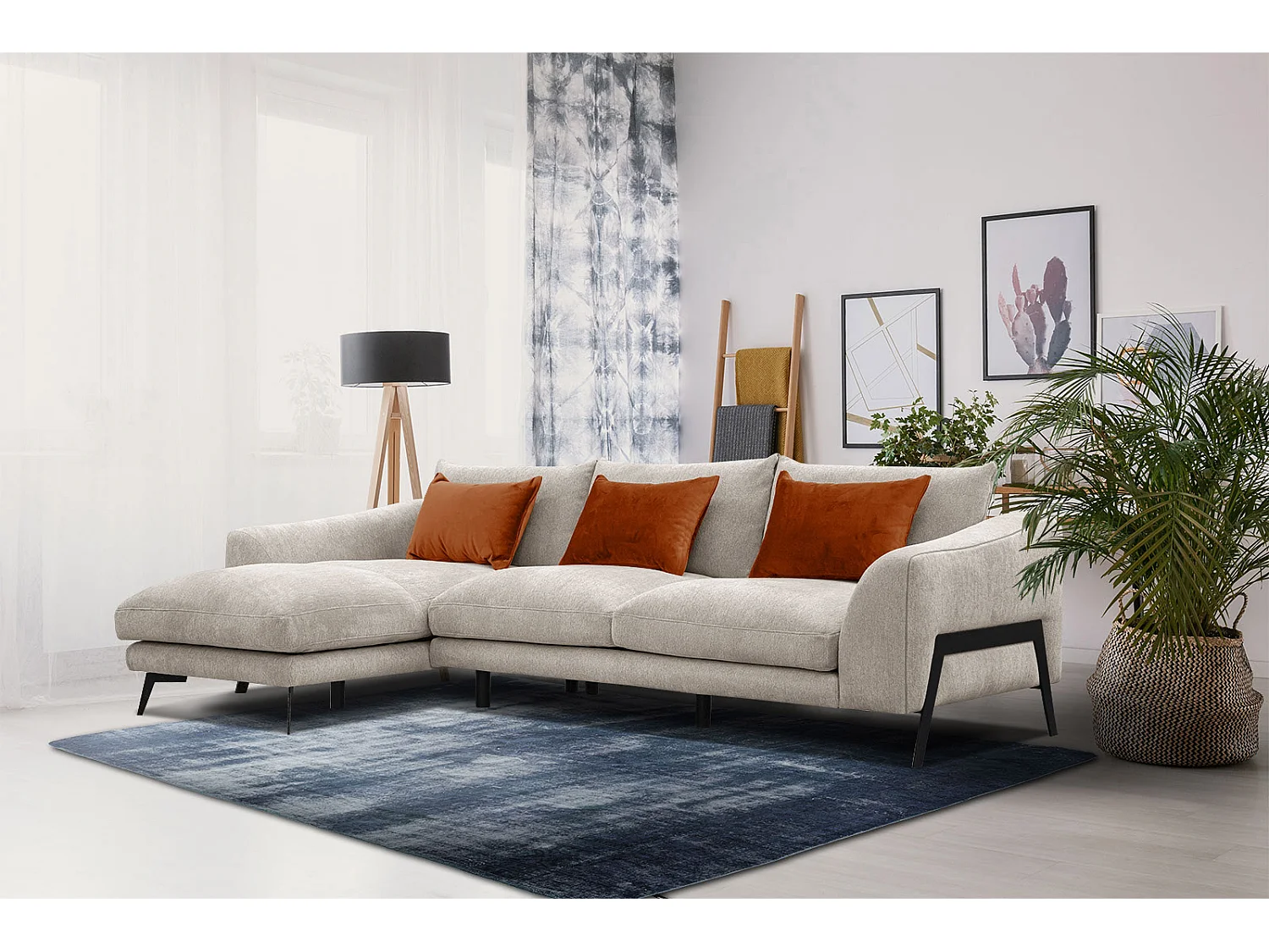 WINTER Ecksofa 4-Sitzer links, ecru