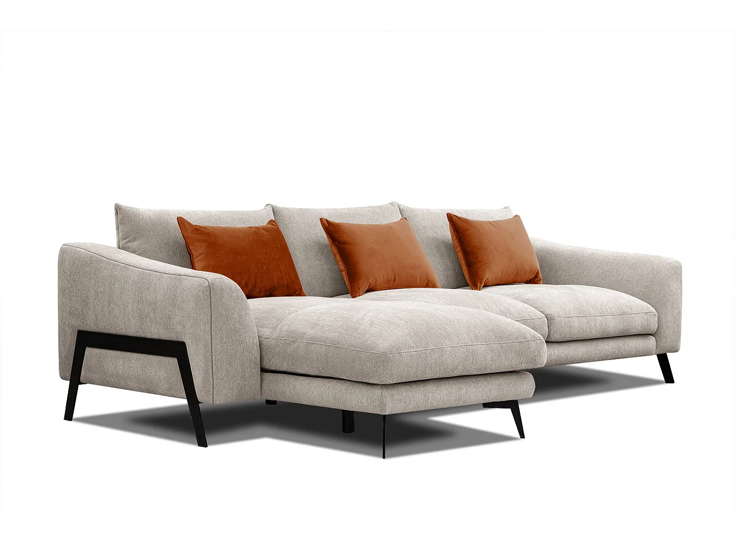 WINTER Ecksofa 4-Sitzer links, ecru