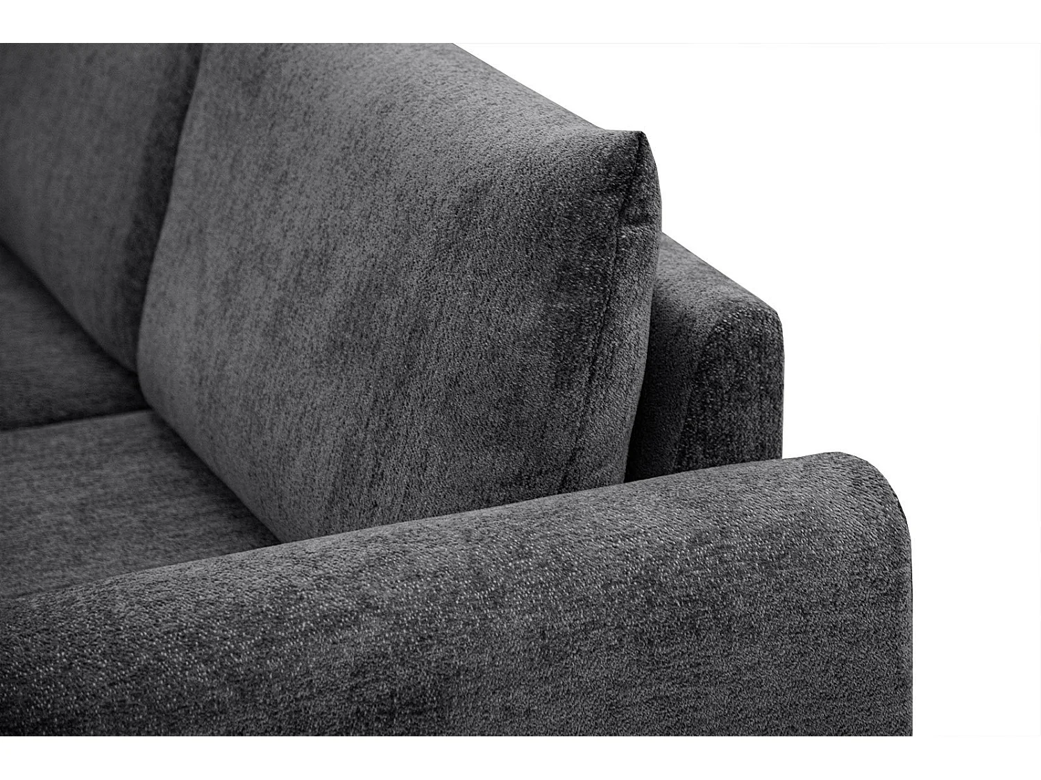 Canapé d'angle gauche 5 places tissu gris foncé