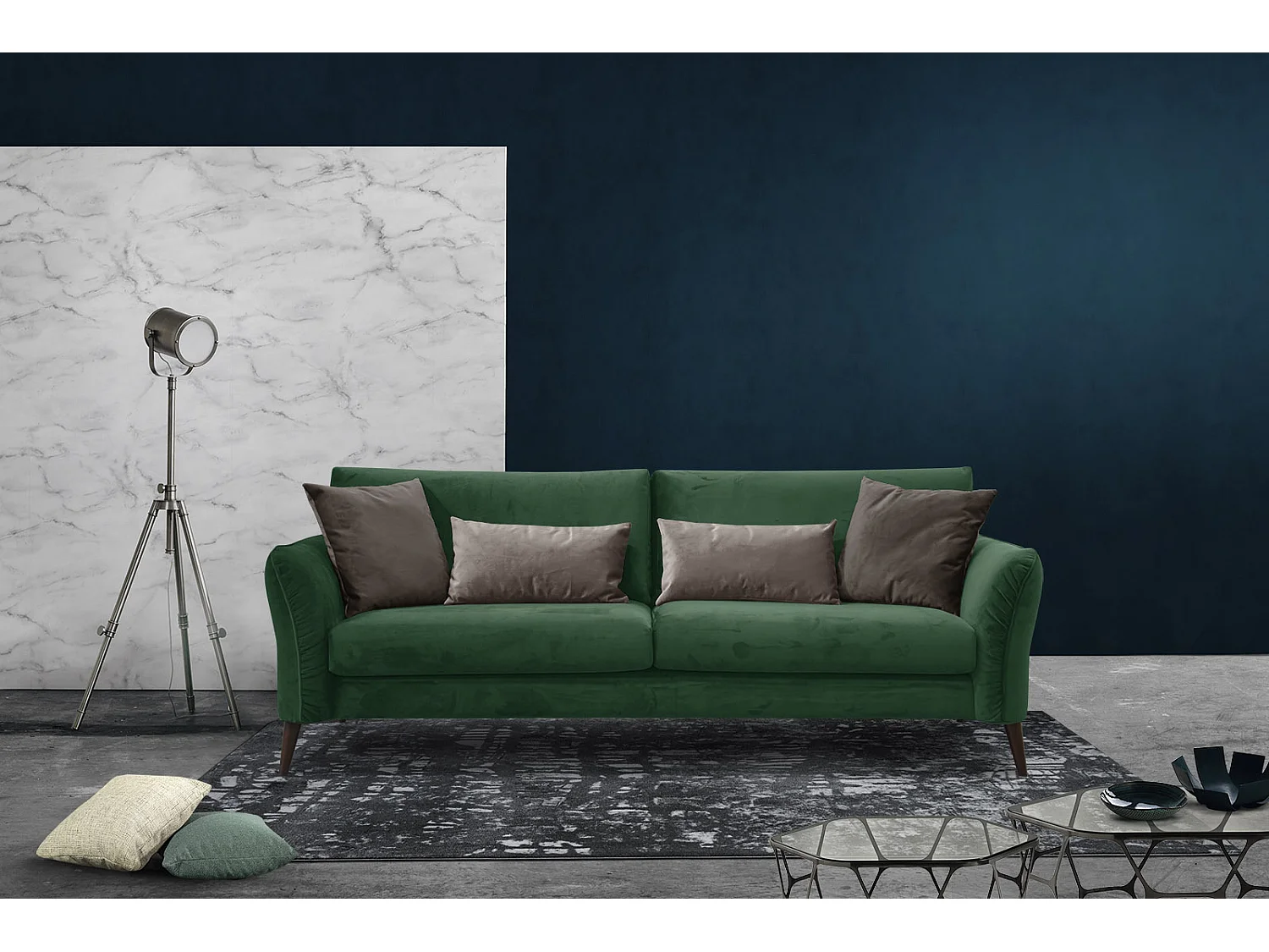FIGARI Sofa 3-Sitzer, smaragdgrün