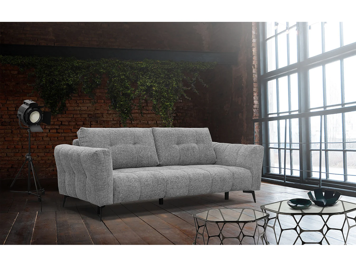 KALMER Sofa 3-Sitzer, grau