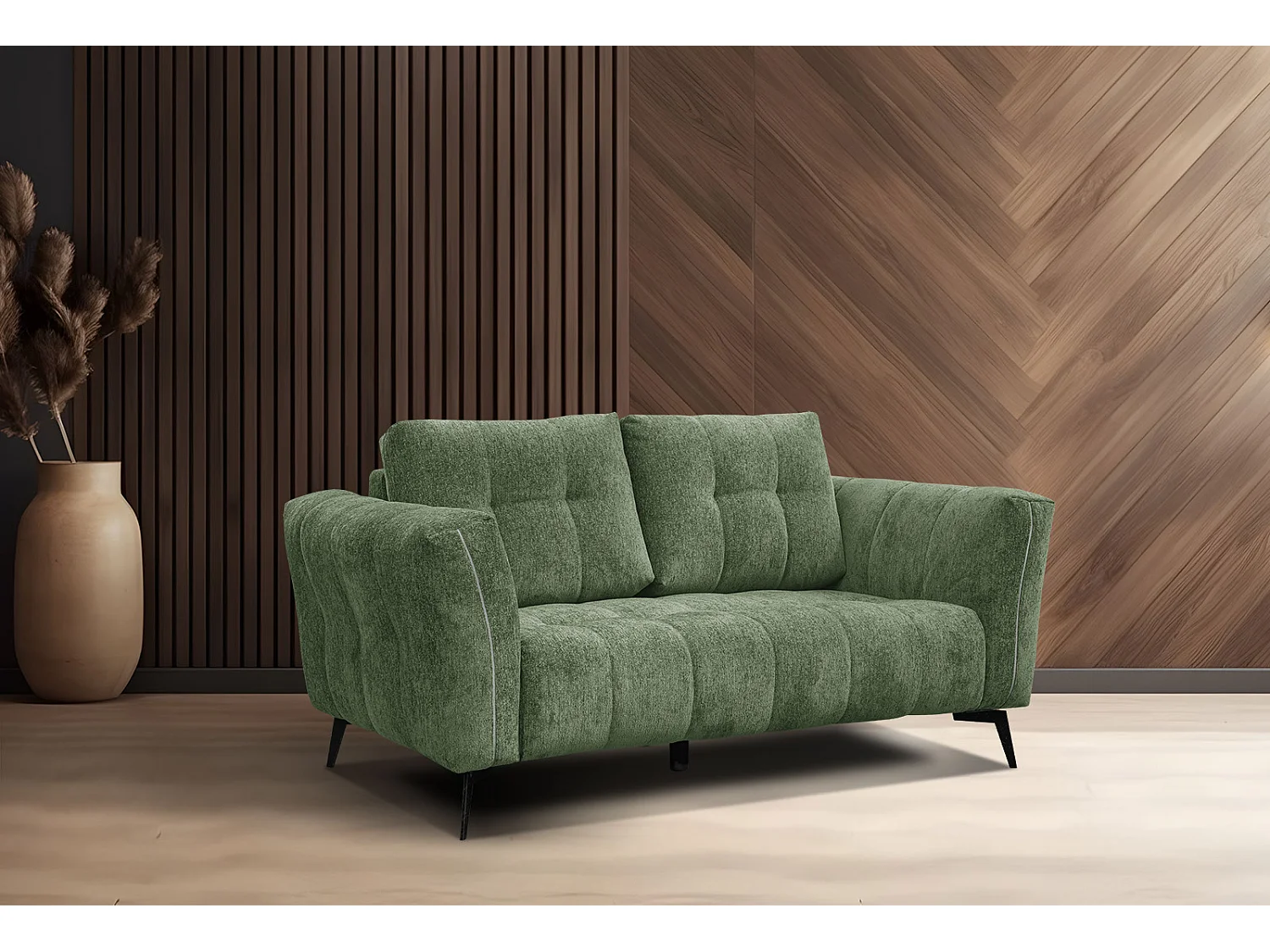 KALMER Sofa 2-Sitzer, dunkelgrün