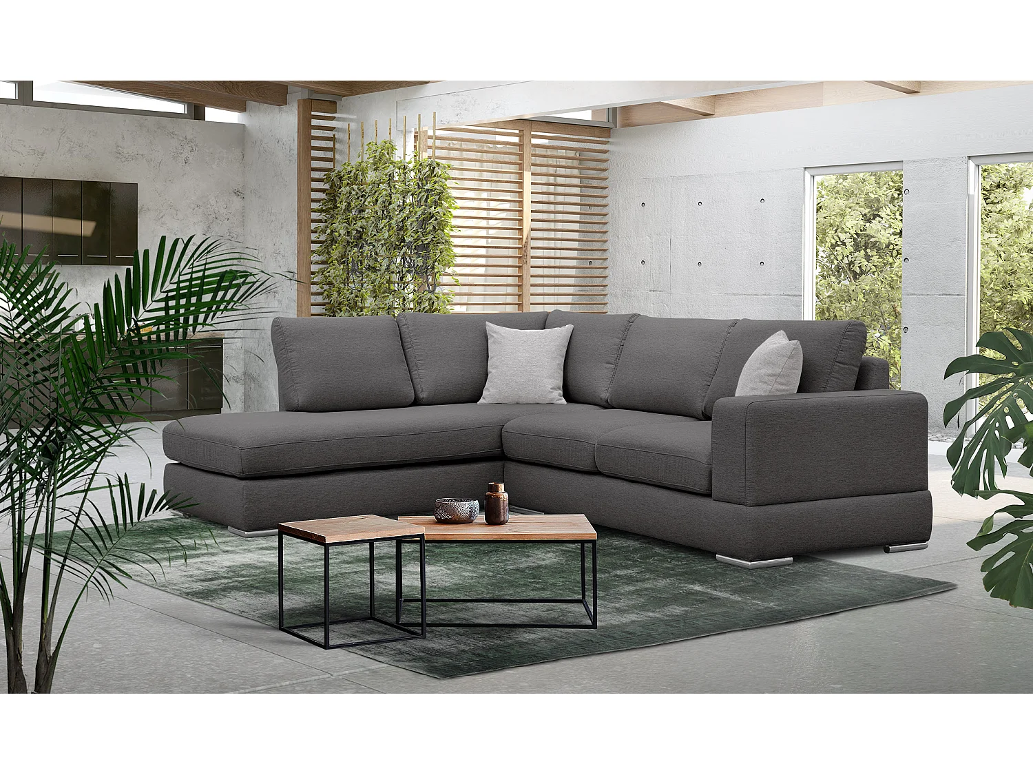 OTTO Ecksofa 5-Sitzer rechts, dunkelgrau