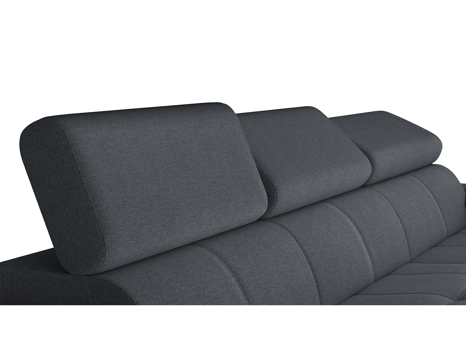 TAUNUS Ecksofa 4-Sitzer rechts mit verstellbare Kopfstützen, graphit