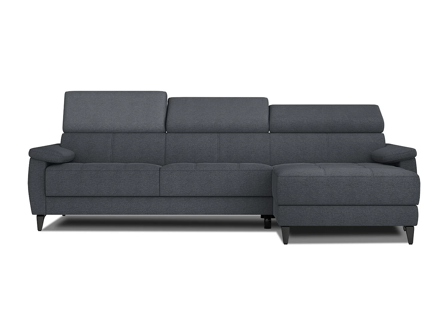 TAUNUS Ecksofa 4-Sitzer rechts mit verstellbare Kopfstützen, graphit