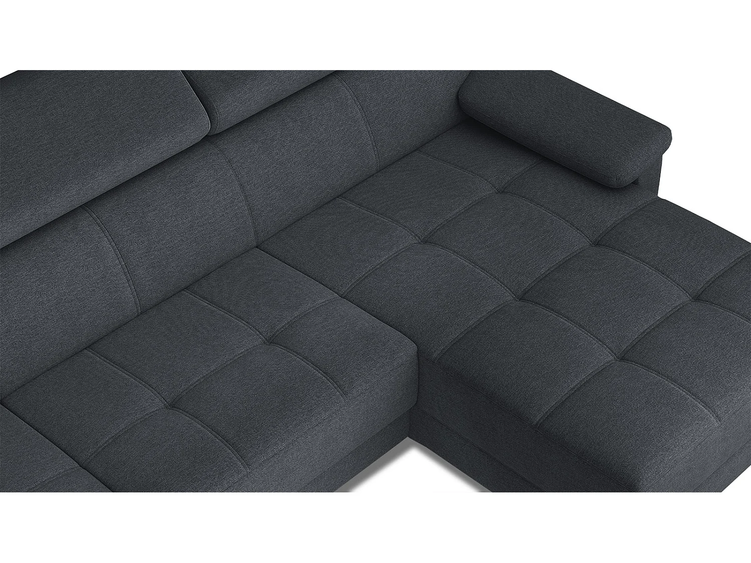 TAUNUS Ecksofa 4-Sitzer rechts mit verstellbare Kopfstützen, graphit