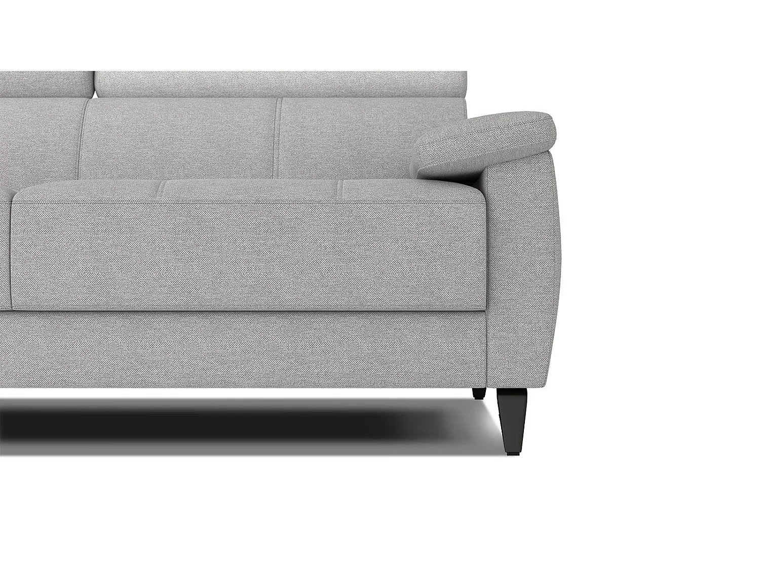 TAUNUS Ecksofa 4-Sitzer links mit verstellbare Kopfstützen, hellgrau