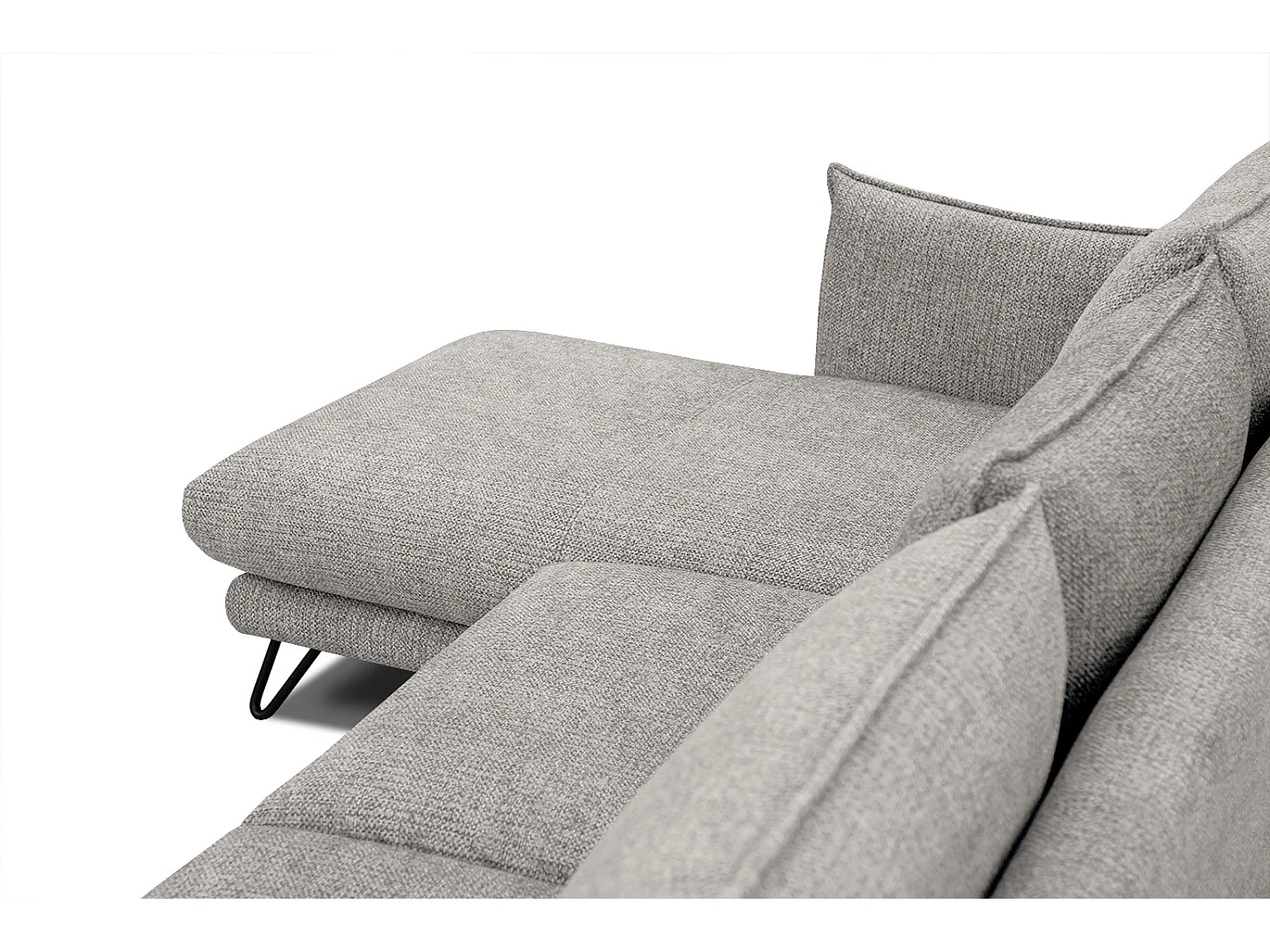 Canapé d'angle gauche 4 places tissu taupe HOSTEN