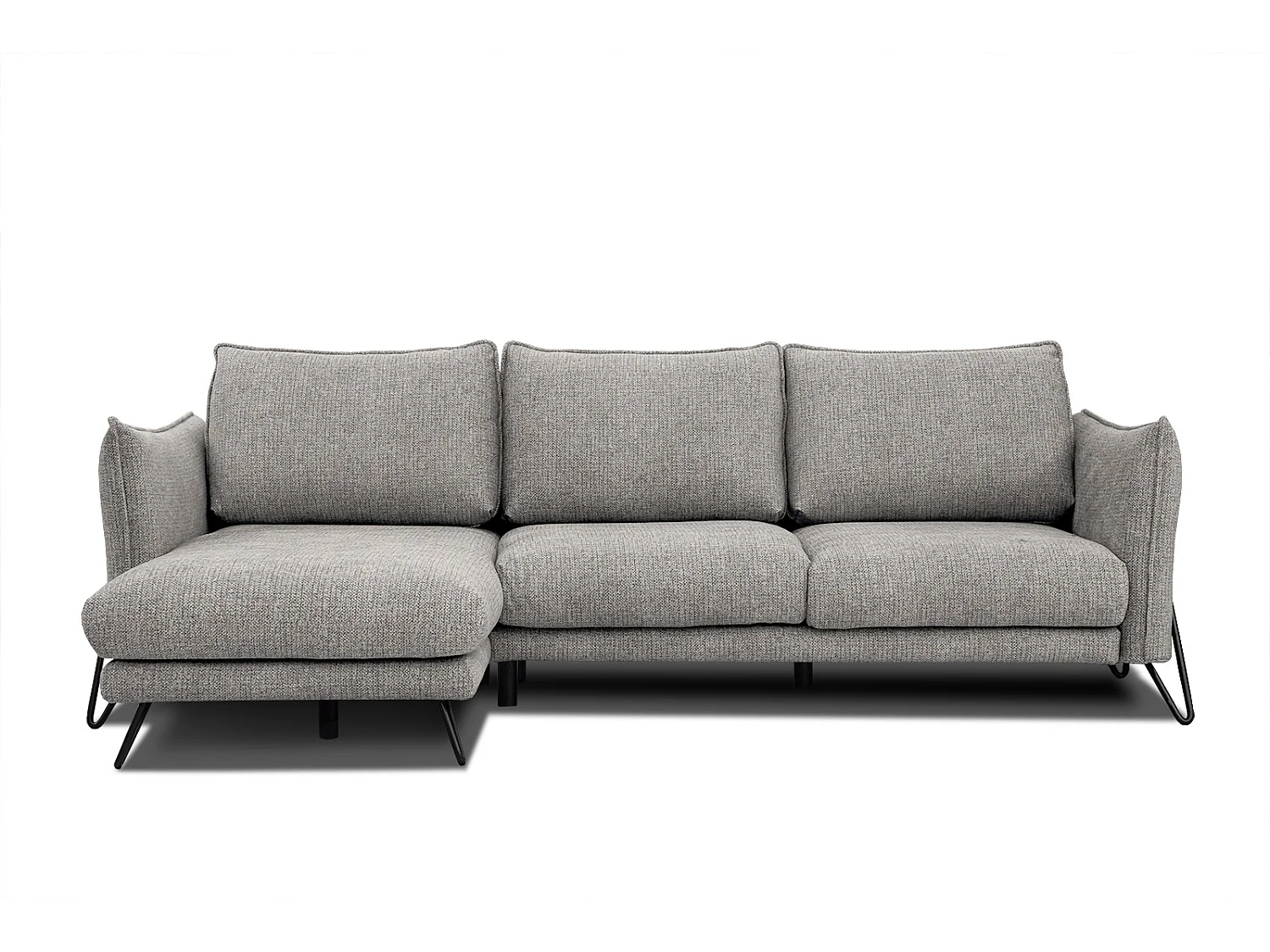 Canapé d'angle gauche 4 places tissu taupe HOSTEN