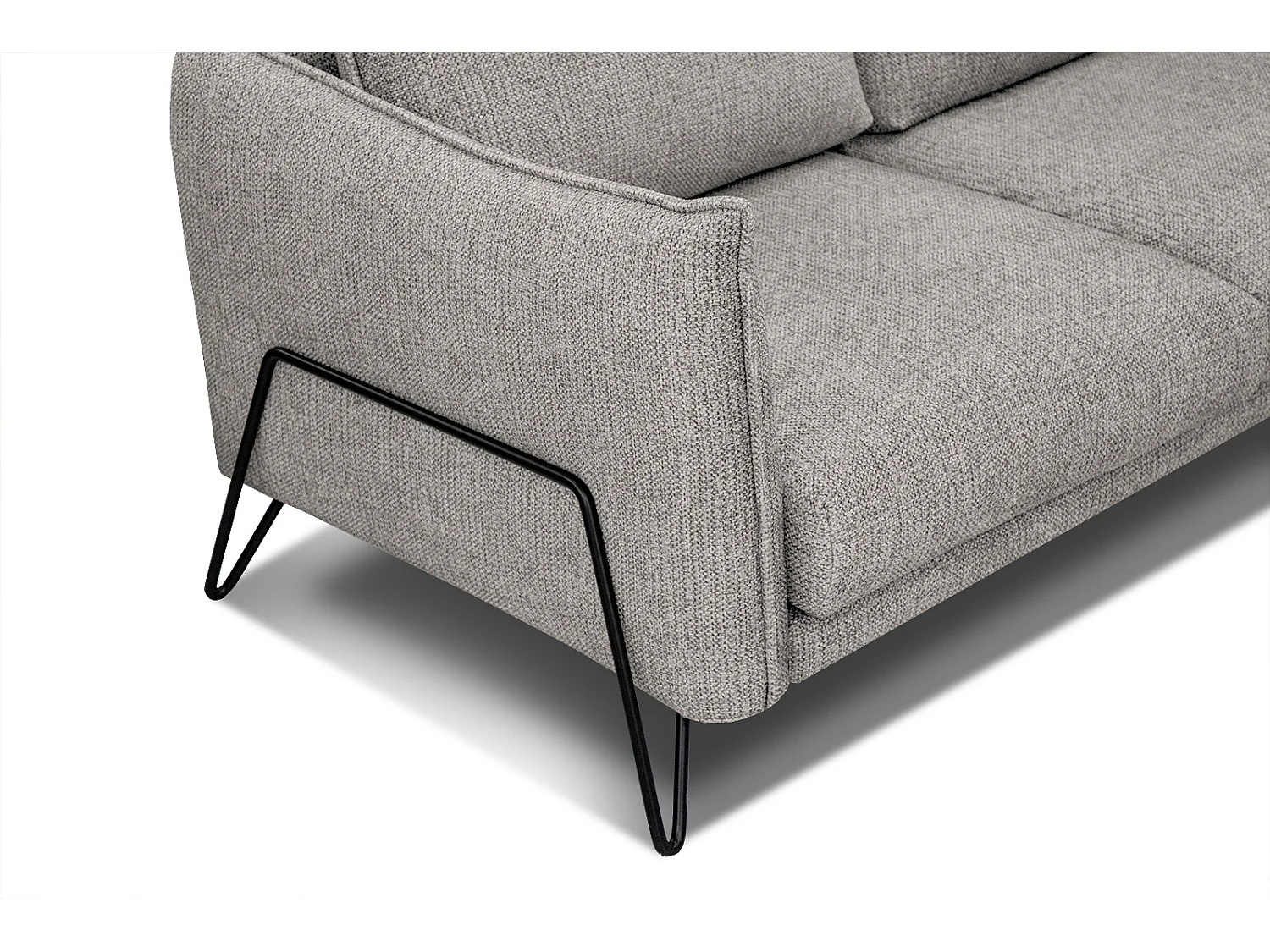 Canapé d'angle gauche 4 places tissu taupe HOSTEN