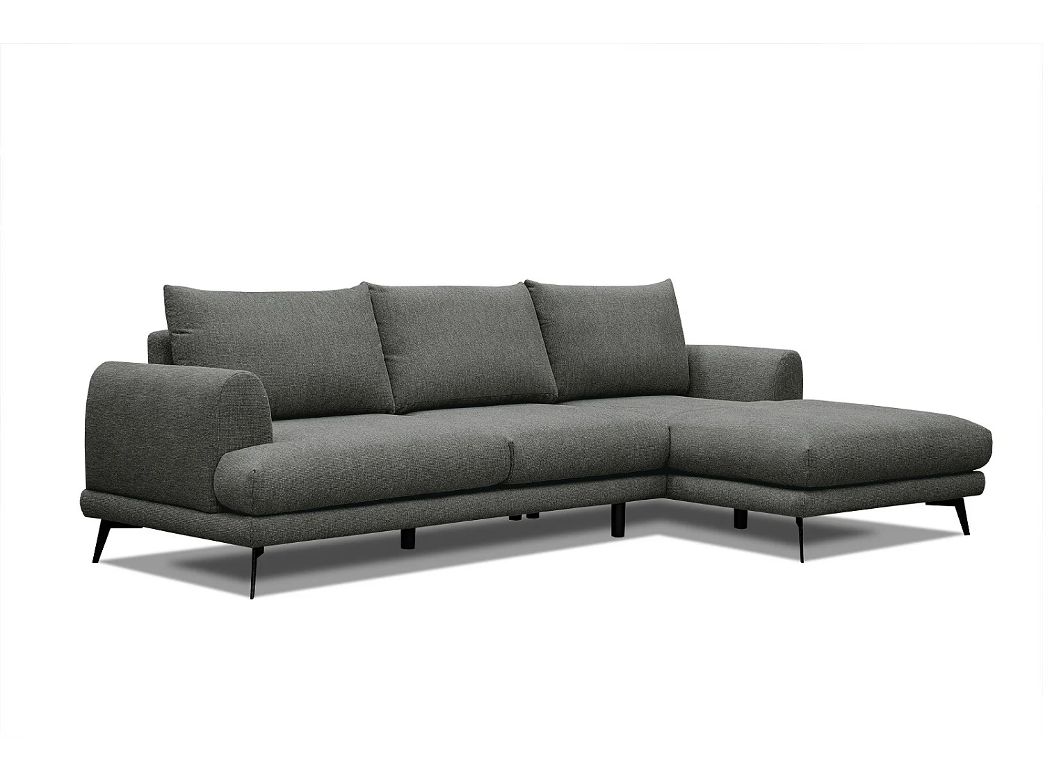 ADRIA Ecksofa 4-Sitzer rechts, dunkelgrau