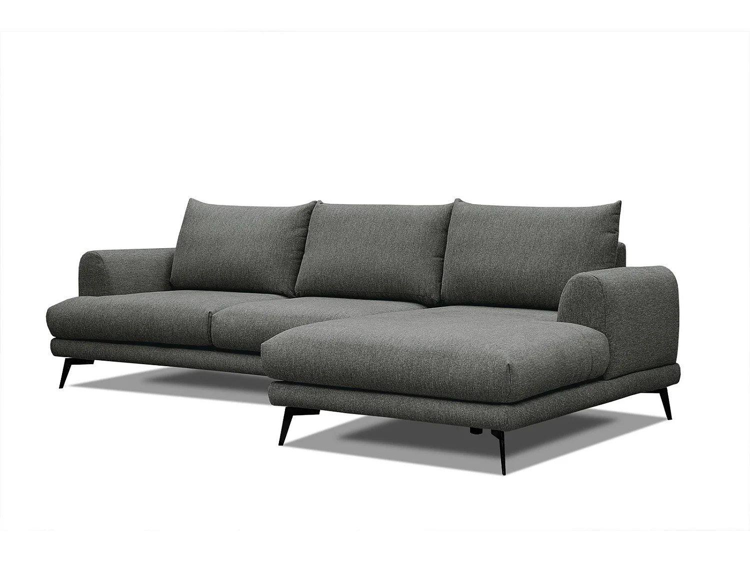 ADRIA Ecksofa 4-Sitzer rechts, dunkelgrau