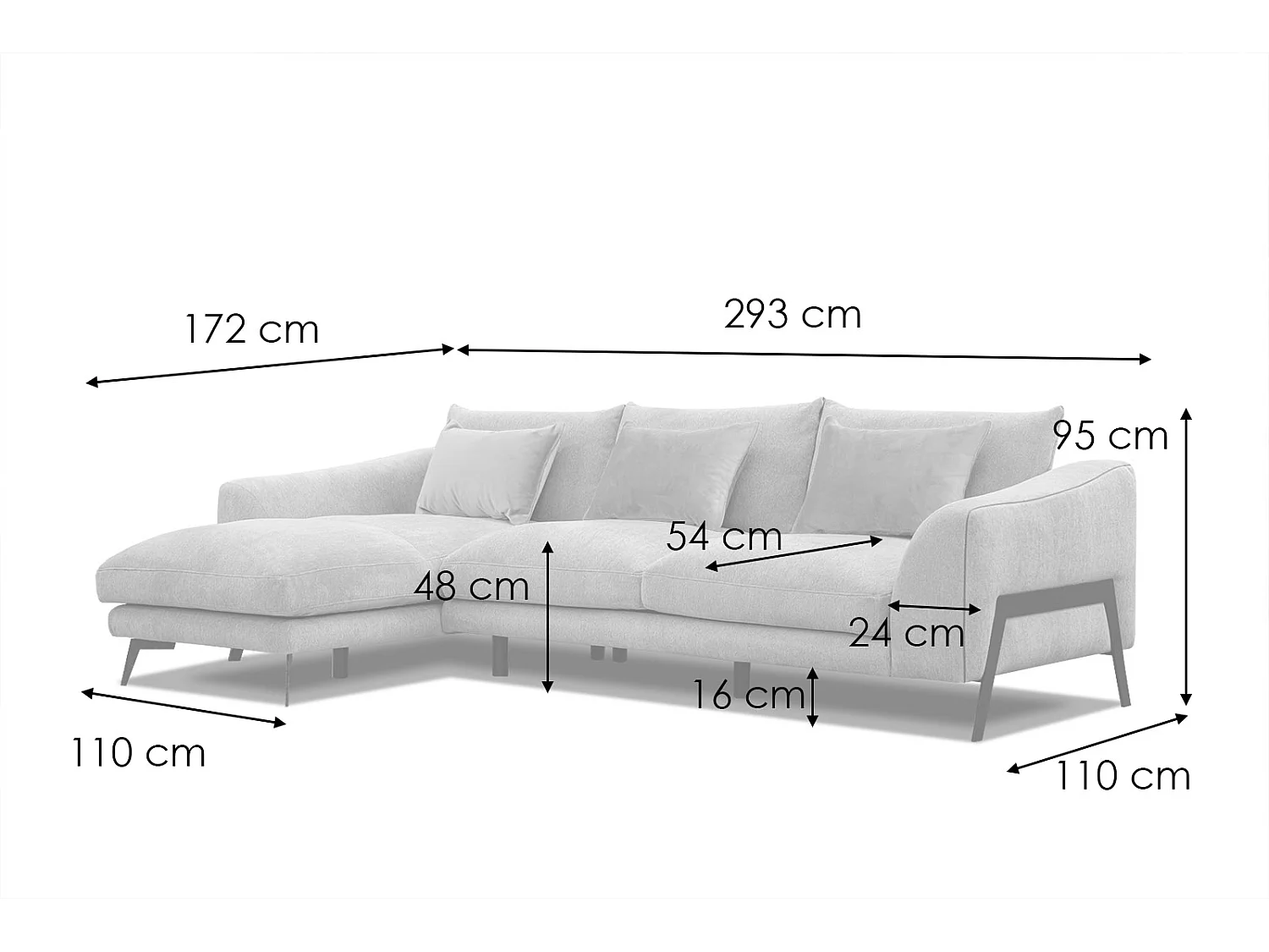 WINTER Ecksofa 4-Sitzer links, dunkelblau