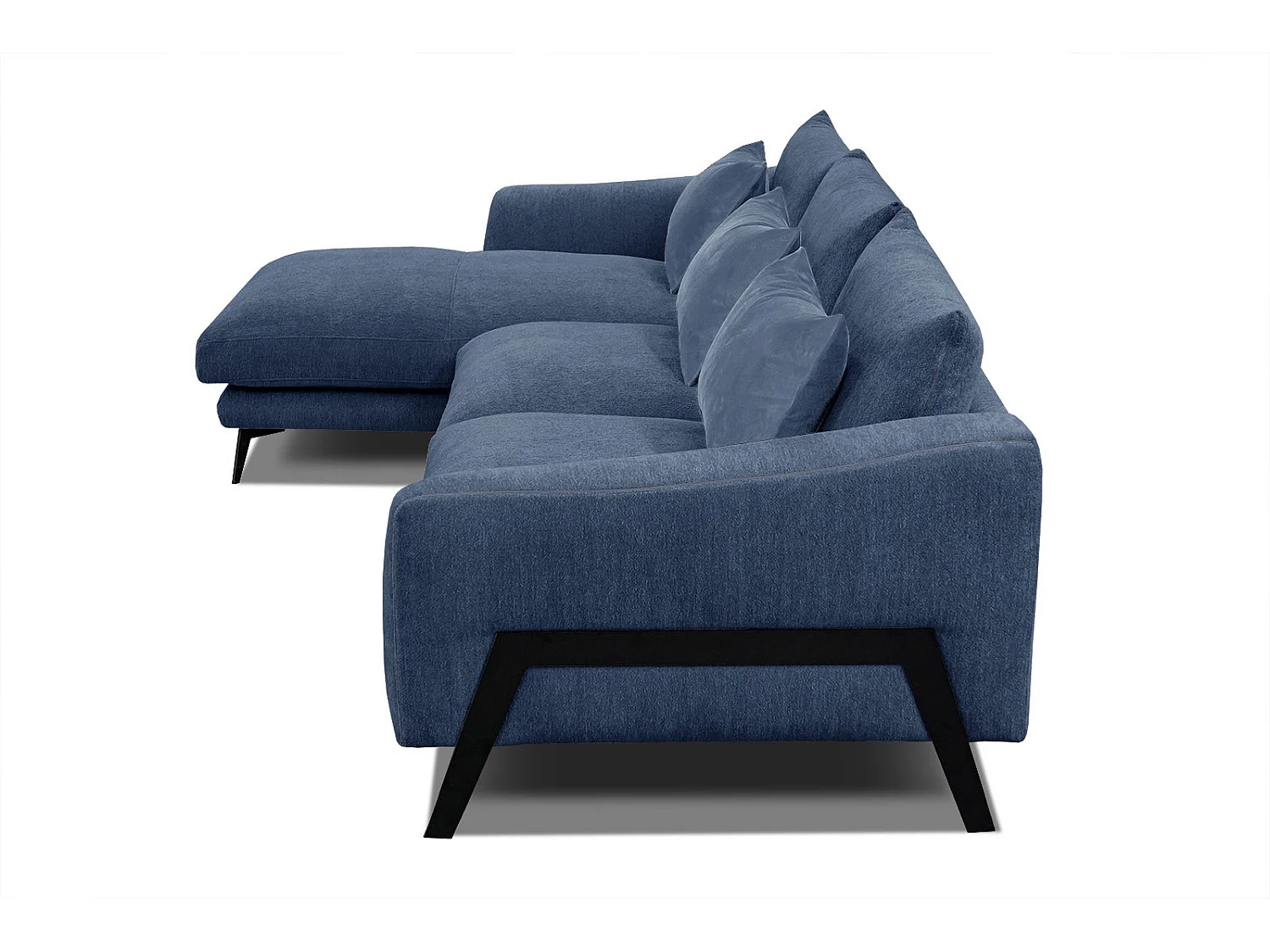 WINTER Ecksofa 4-Sitzer links, dunkelblau