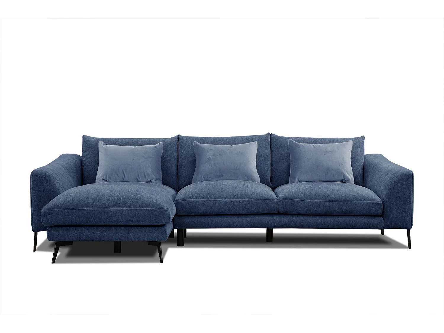 WINTER Ecksofa 4-Sitzer links, dunkelblau