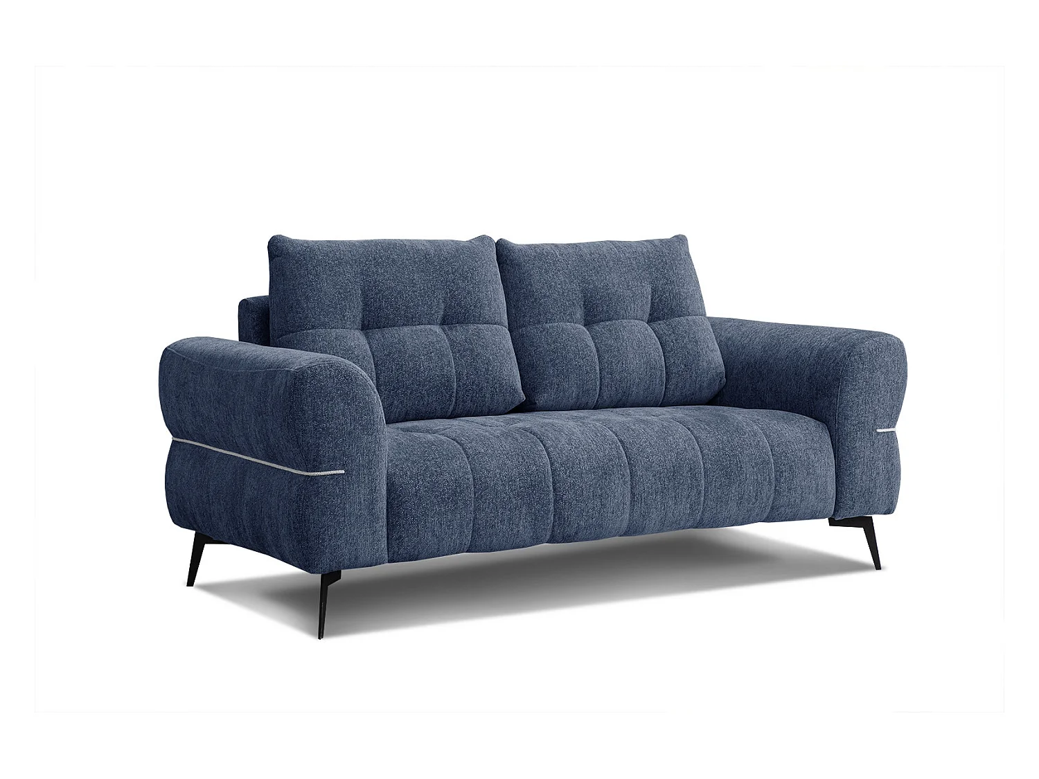 Canapé droit 3 places tissu bleu foncé - Salvini