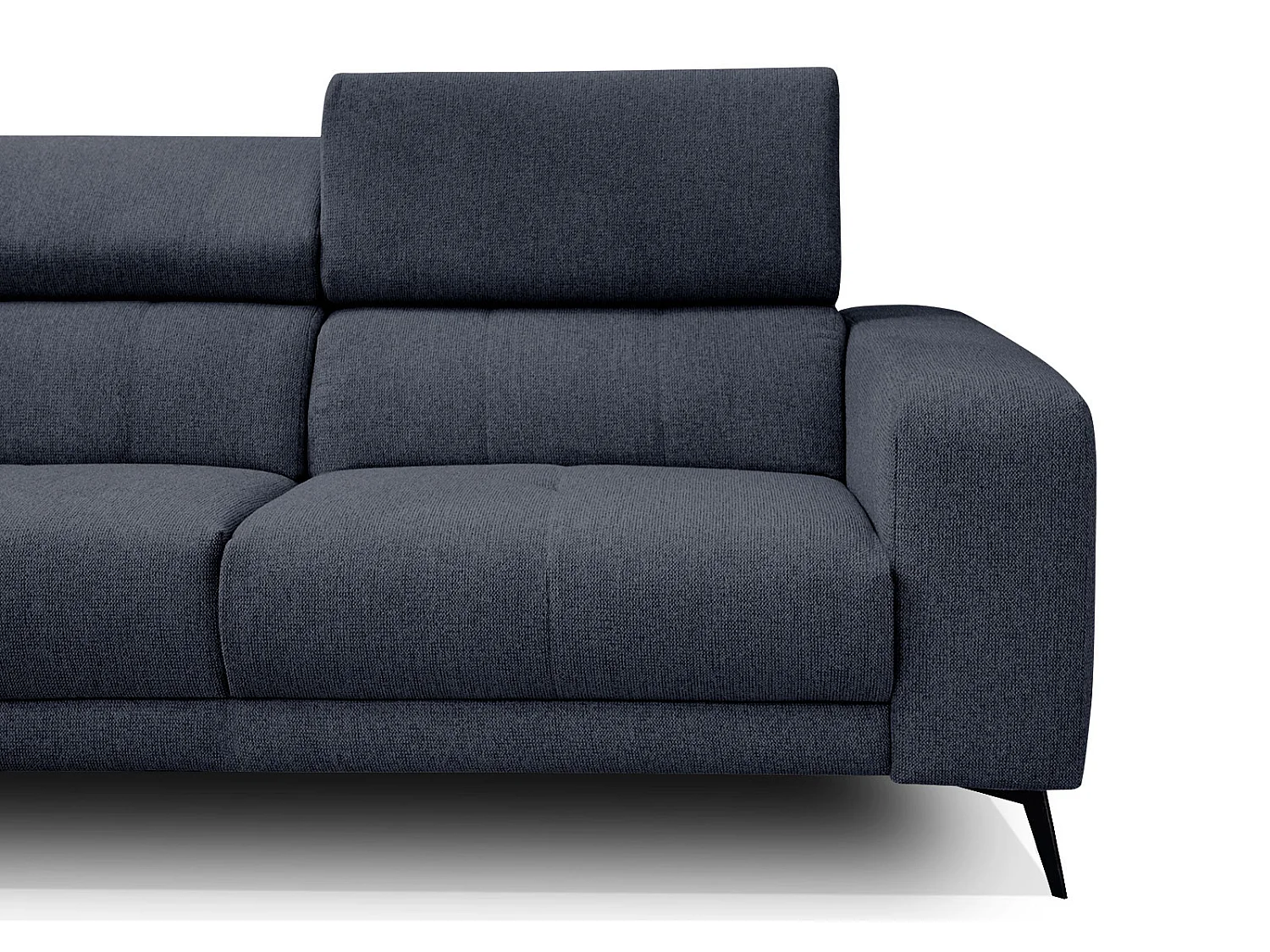 MORELLO Ecksofa 5-Sitzer links mit verstellbare Kopfstützen, marineblau