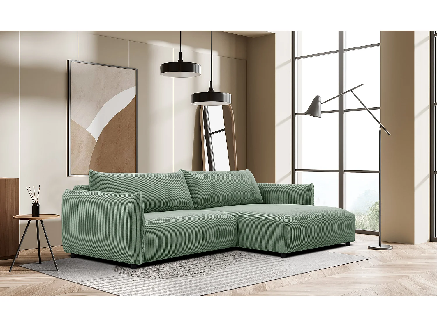 TAUER Ecksofa 5-Sitzer, mint