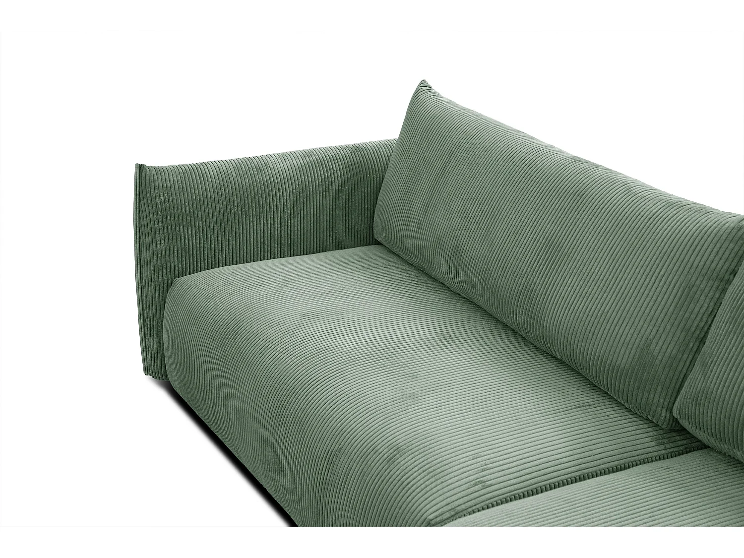 Canapé d'angle droit 4 places tissu vert menthe - TAUER