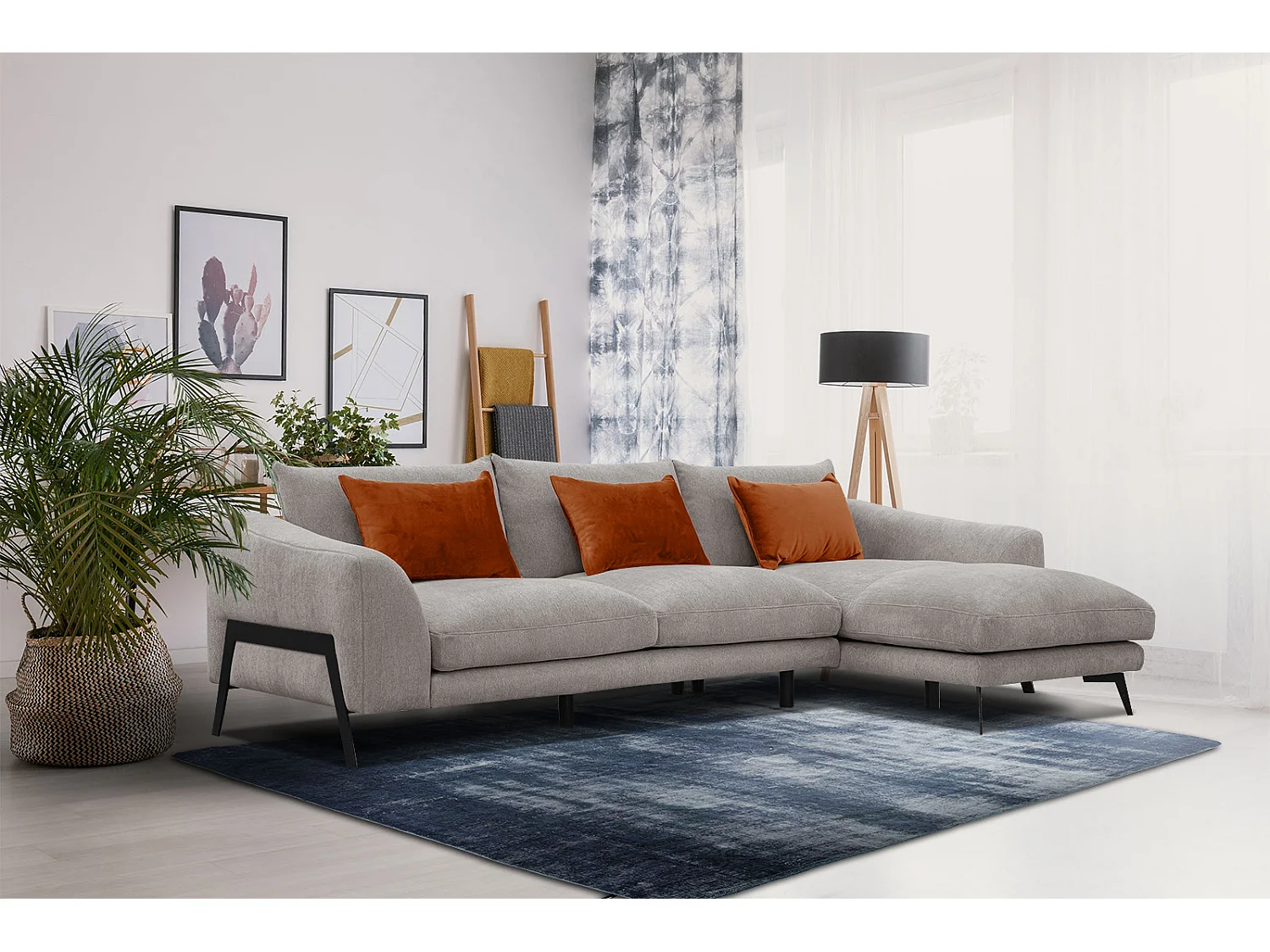 WINTER Ecksofa 4-Sitzer rechts, taupe