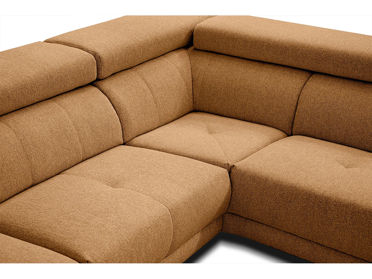 MORELLO Ecksofa 5-Sitzer rechts mit verstellbare Kopfstützen, orange