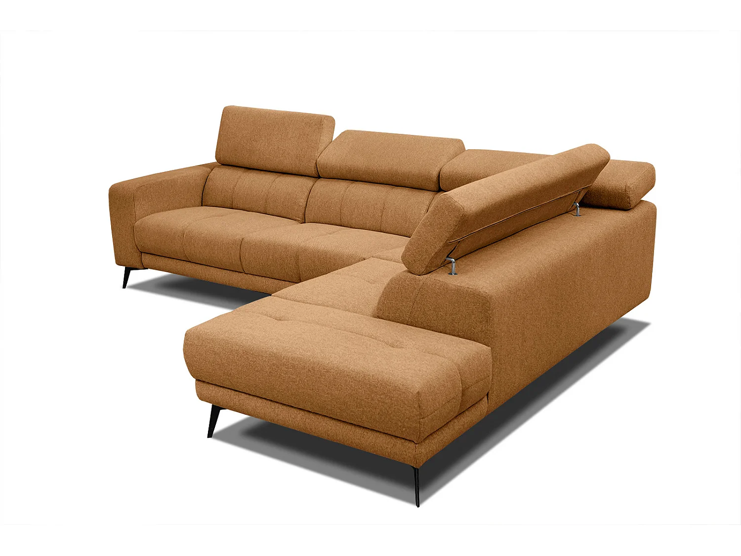 MORELLO Ecksofa 5-Sitzer rechts mit verstellbare Kopfstützen, orange