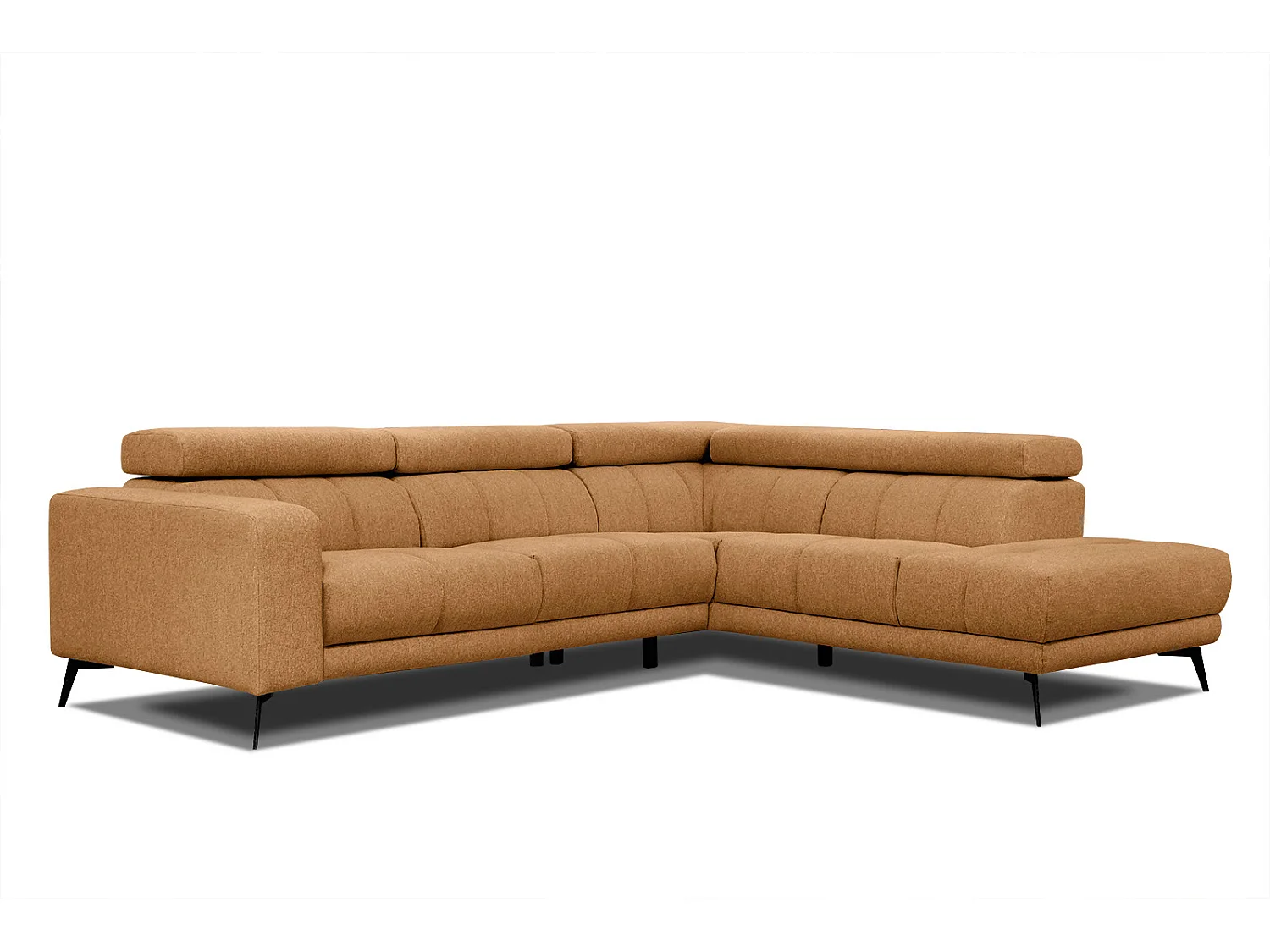 MORELLO Ecksofa 5-Sitzer rechts mit verstellbare Kopfstützen, orange