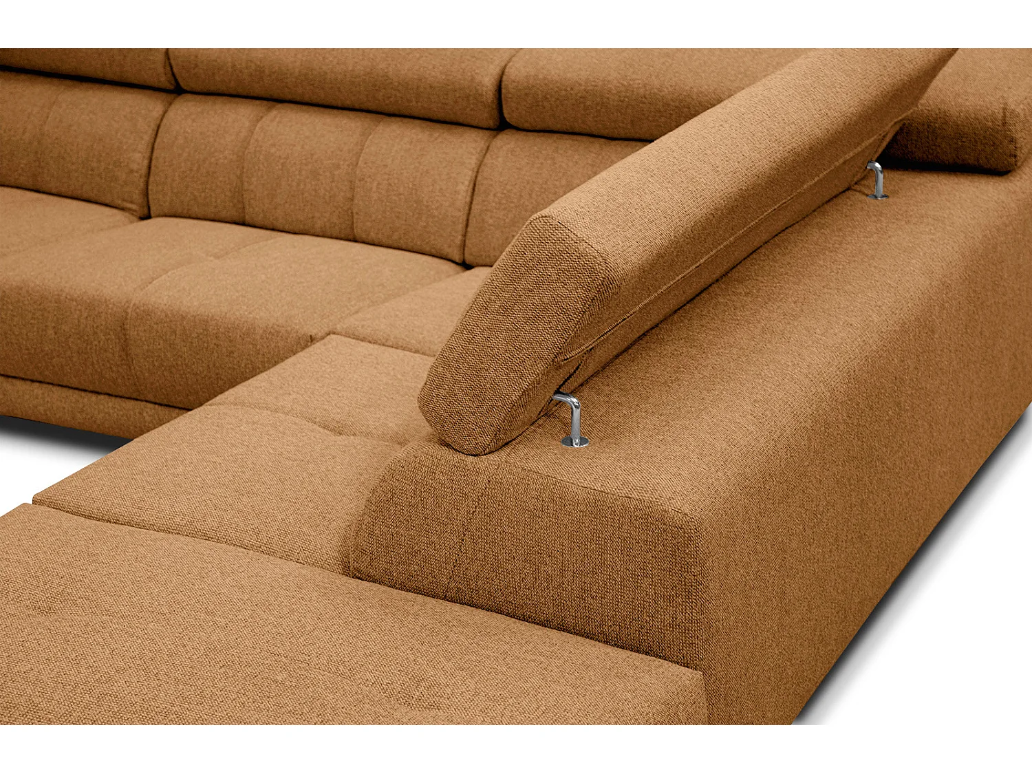 MORELLO Ecksofa 5-Sitzer rechts mit verstellbare Kopfstützen, orange