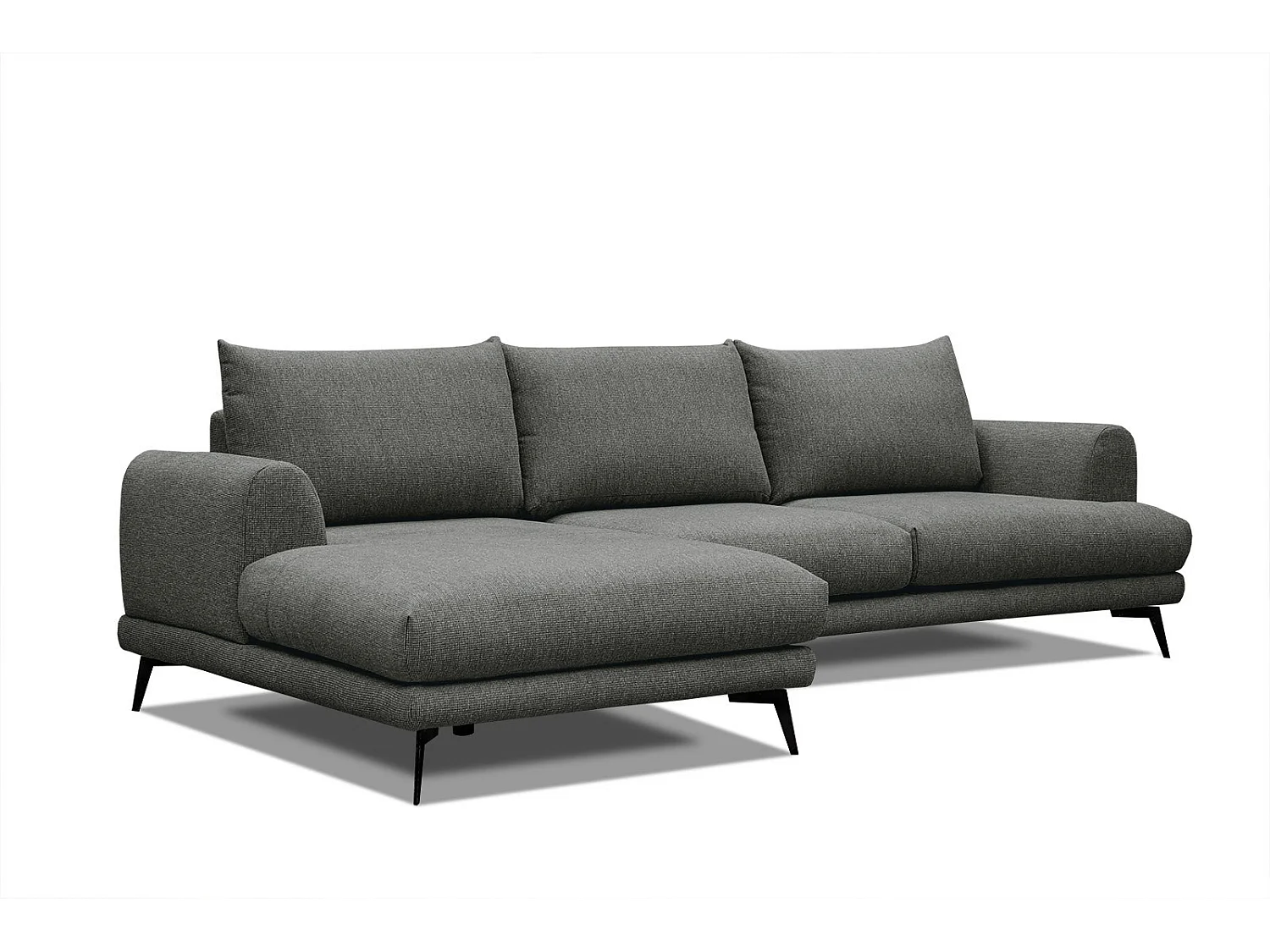 ADRIA Ecksofa 4-Sitzer links, dunkelgrau