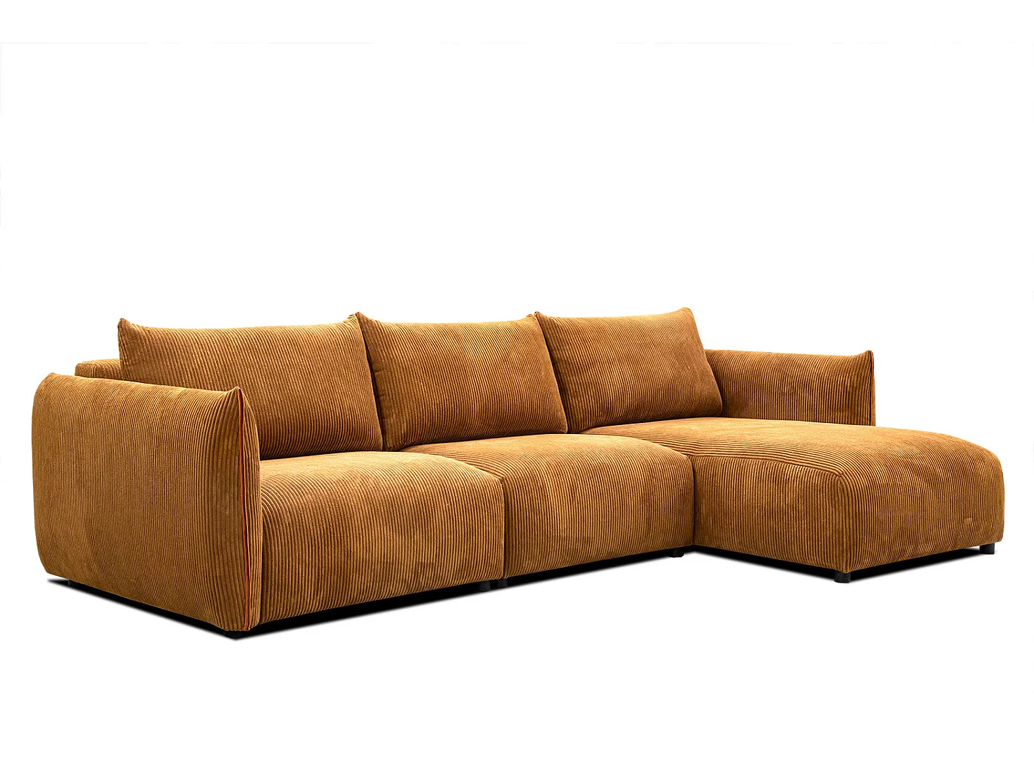 TAUER Ecksofa 5-Sitzer rechts, safran