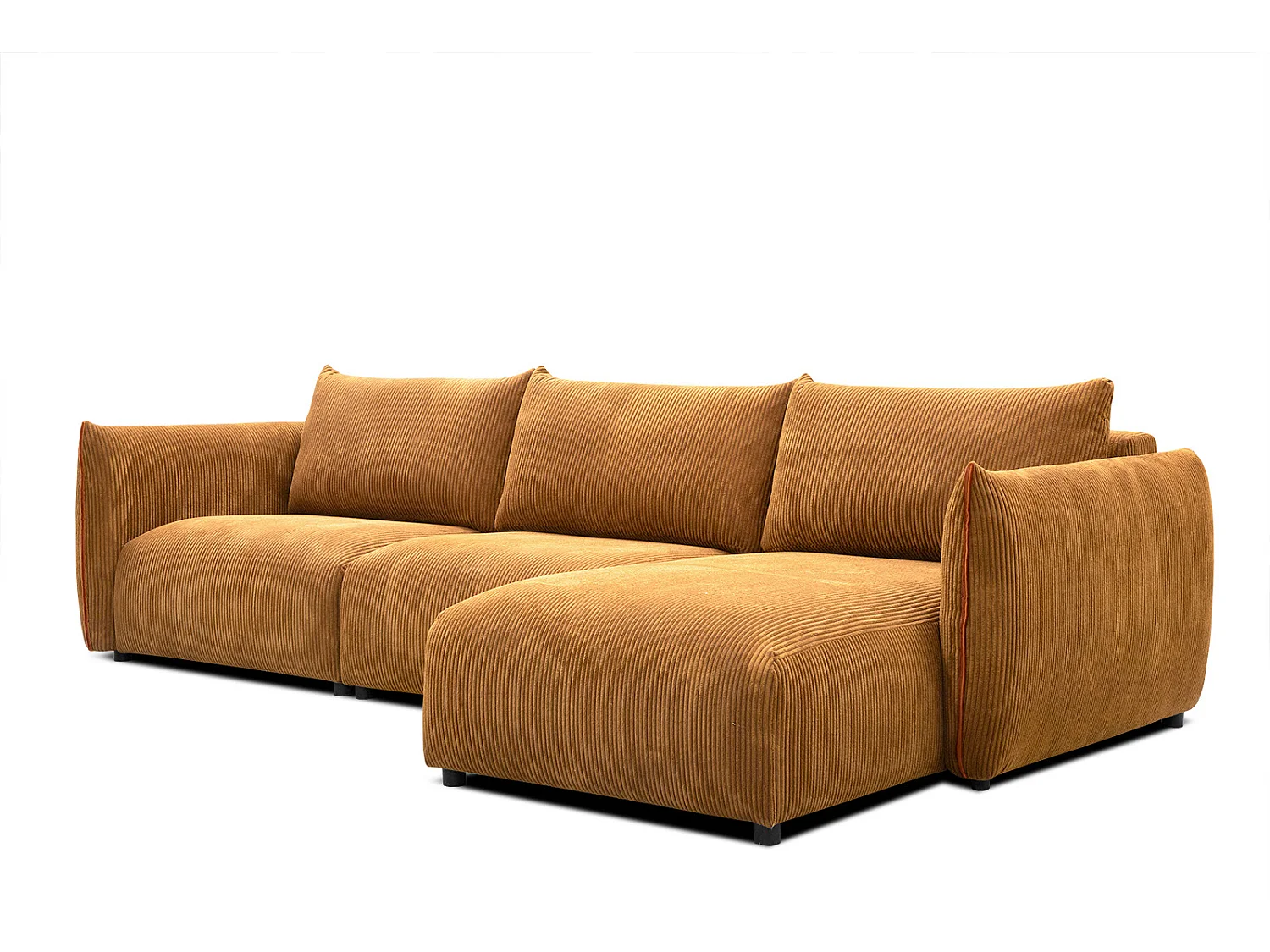 TAUER Ecksofa 5-Sitzer rechts, safran